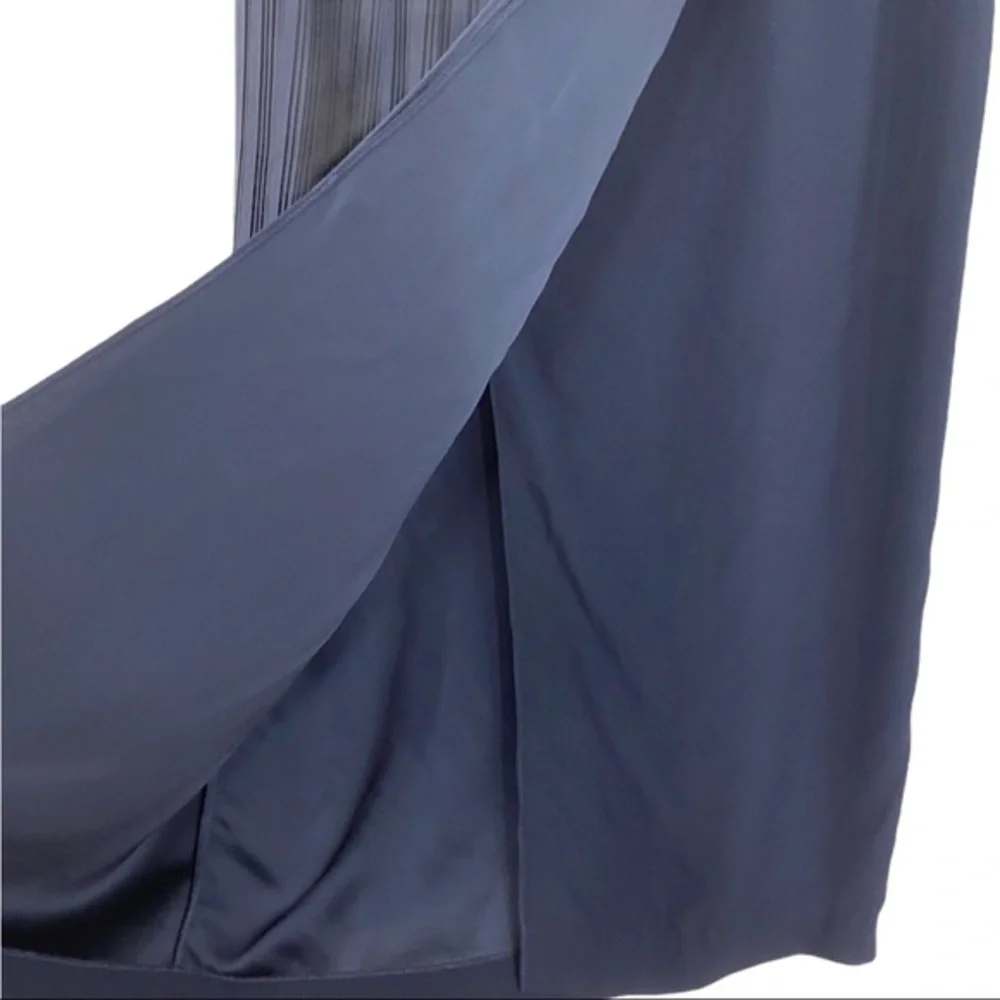 Adam Lippes Navy Micropleat Wrap Midi Skirt NWT